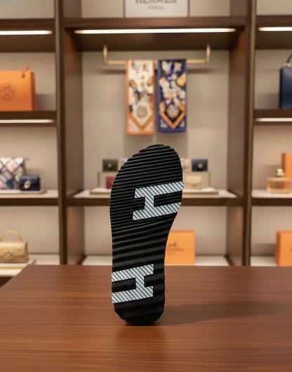HERME.S IZMIR THICK SOLE ITALIAN SLIDE BLACK 33