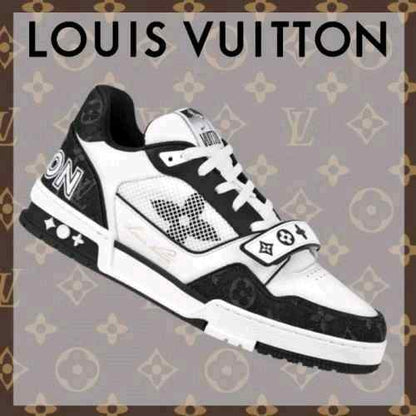 louiss vuittonn Trainer Stripe BLACK WHITE