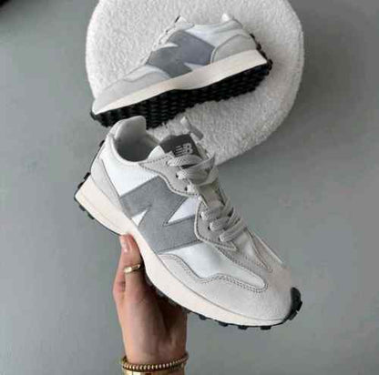 NEWW BALANCE 327 WHITE GREY WITH OG BOX KEYCHAIN for her