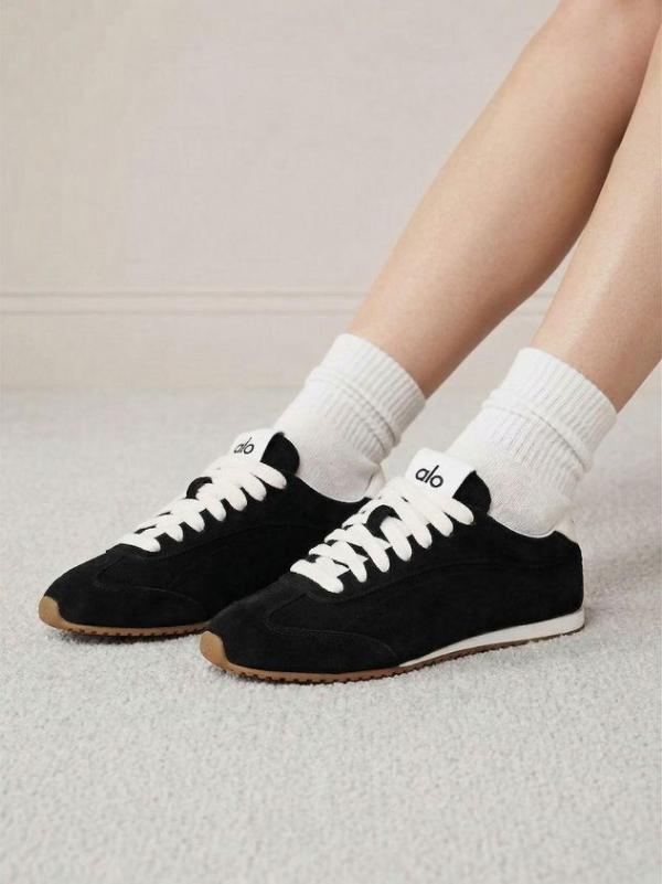 Alo Yoga Sunset Suede Sneakers Black