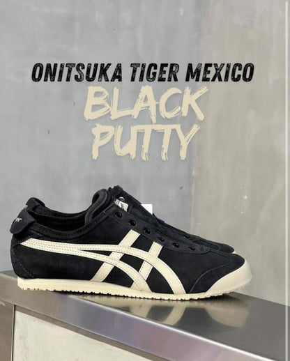 tiger slip on black white