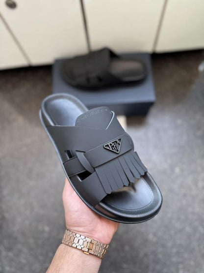 Praada Luxury Black Men Slip on