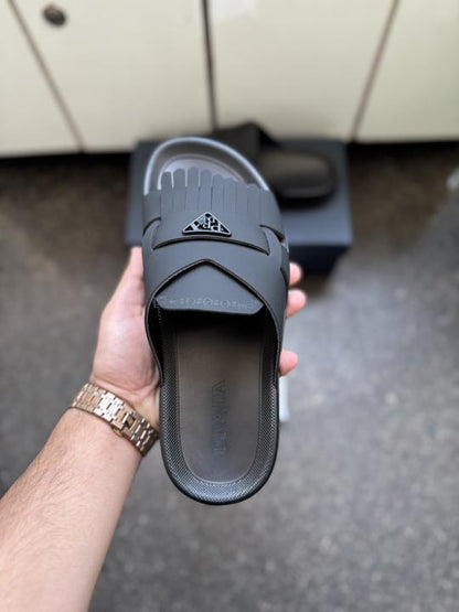Praada Luxury Black Men Slip on