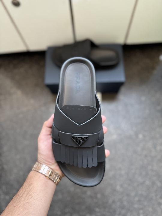 Praada Luxury Black Men Slip on