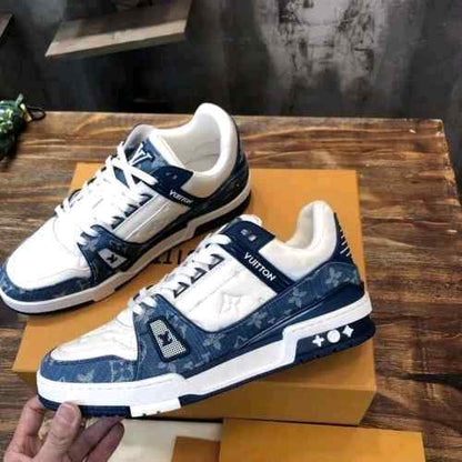 Louiss Vuittonn LV Monogram Trainer Blue White With Accessorie