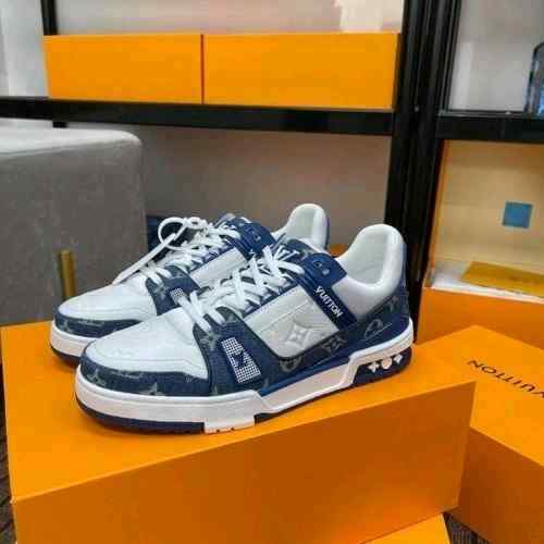 Louiss Vuittonn LV Monogram Trainer Blue White With Accessorie