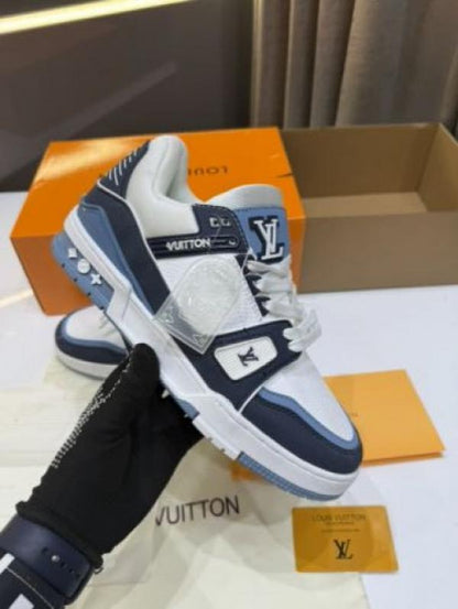 Loui_s Vuitton Street Style Trainer Sneaker Blue With All Accessories 149 Fix
