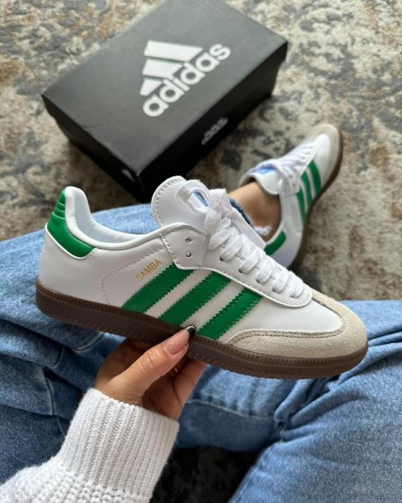 Adida.s Samba White Green Women Leather Quality FIX