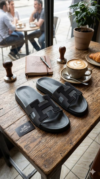 HERME S PARIS LOGO SLIDES GREY