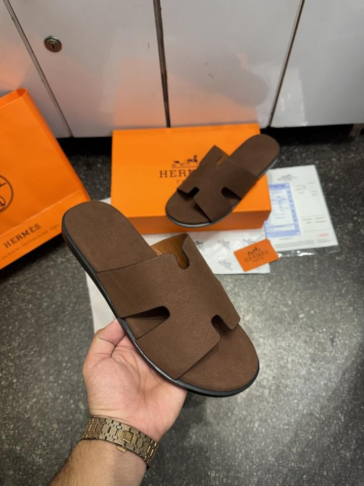 HERME.S IZMIR ITALIAN SLIDE TAN SUEDE 021
