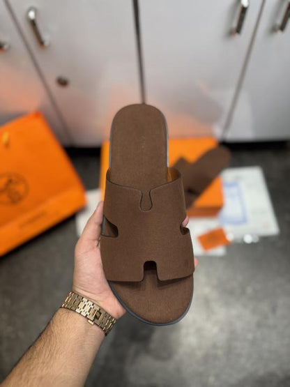 HERME.S IZMIR ITALIAN SLIDE TAN SUEDE 021