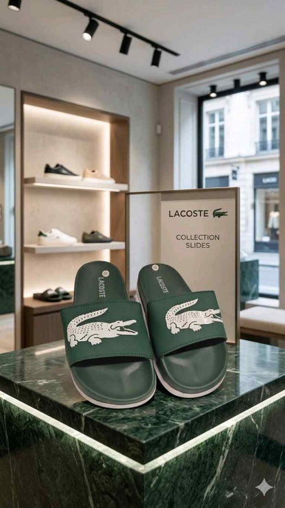 LACOSTTE EMBOSSED GREEN FLIP FLOP