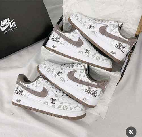 nikee airforce 1 low x louiss vuitton white brown