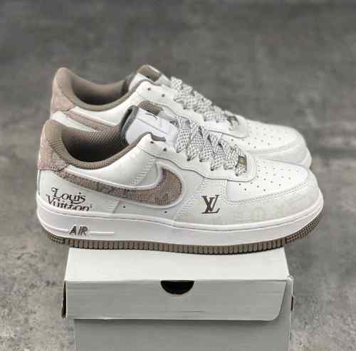 nikee airforce 1 low x louiss vuitton white brown