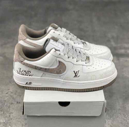 nikee airforce 1 low x louiss vuitton white brown
