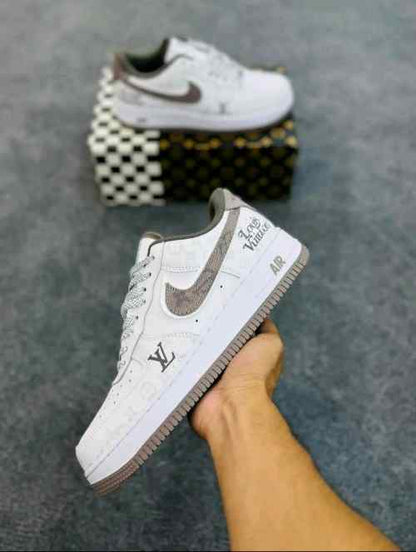nikee airforce 1 low x louiss vuitton white brown