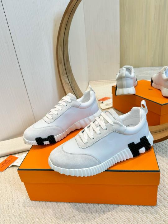 HERME.S BOUNCING SNEAKER WHITE BLACK UA QUALITY