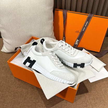HERME.S BOUNCING SNEAKER WHITE BLACK UA QUALITY