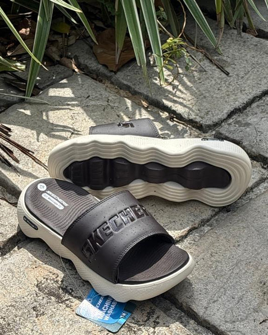 Skecherrs Massage Fit Slides Brown