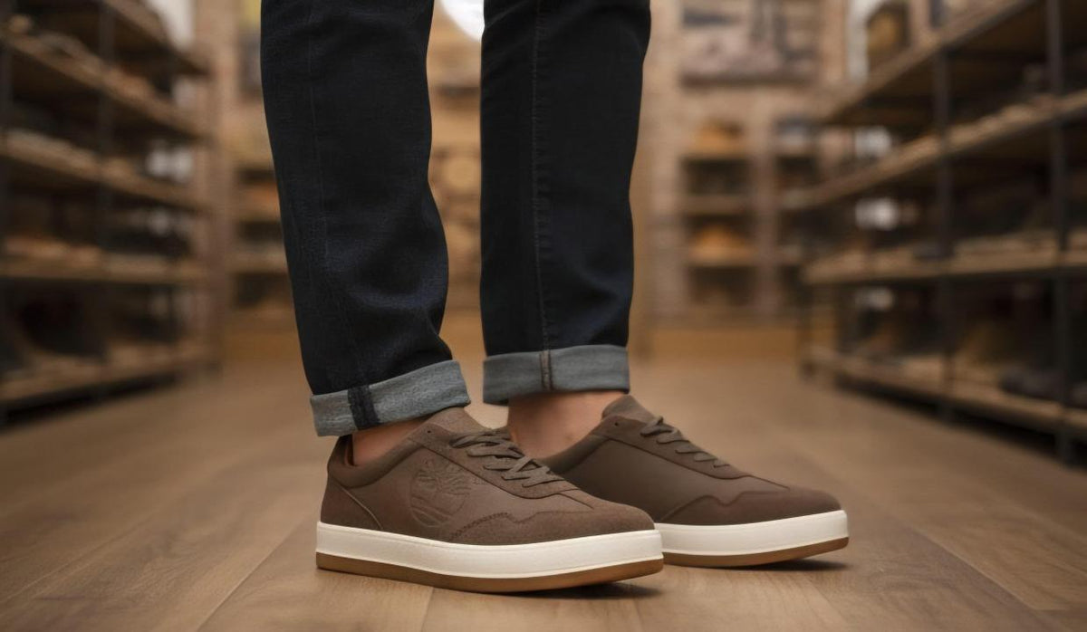 TIMBERLAND BROWN WHITE LEATHER SNEAKER 2025