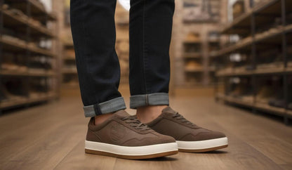 TIMBERLAND BROWN WHITE LEATHER SNEAKER 2025