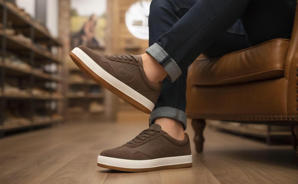 TIMBERLAND BROWN WHITE LEATHER SNEAKER 2025