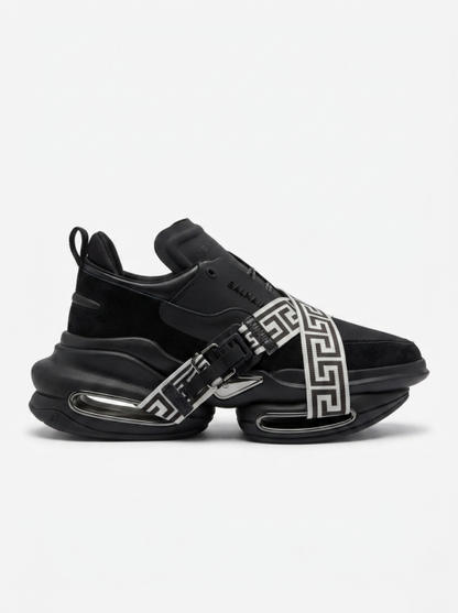 BALMAI.N B BOLD BLACK MONOGRAM STRAP SNEAKERS