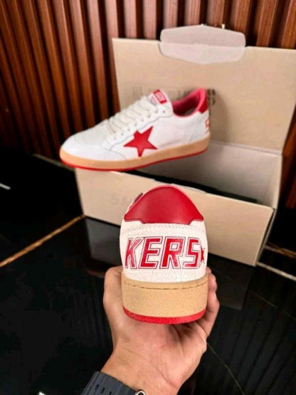 Golden Goose Ball-Star Low White Red