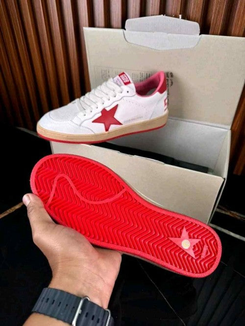 Golden Goose Ball-Star Low White Red