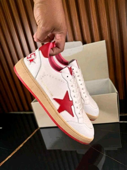 Golden Goose Ball-Star Low White Red