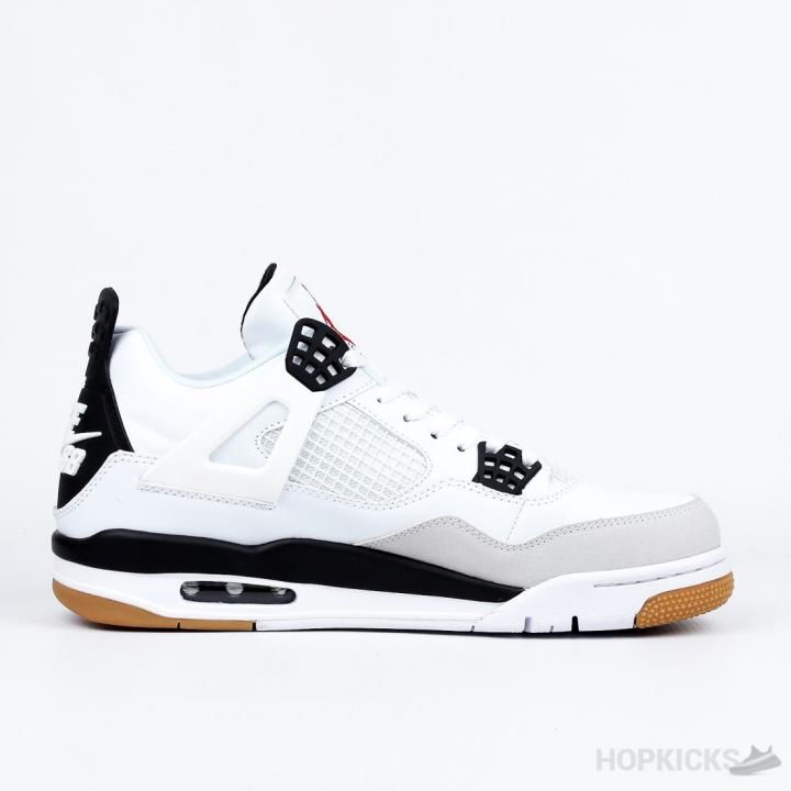 Nik.e Air Jordan 4 SB White Black Semi UA