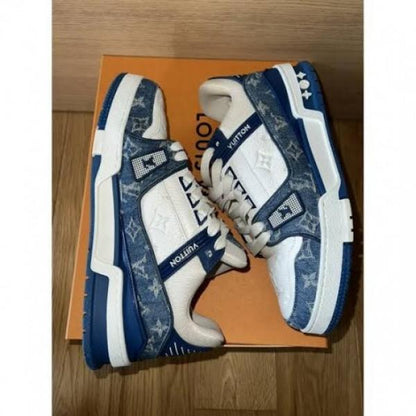 LOUI_S VUITTON LV TRAINER SNEAKERS IN MONOGRAM DENIM FIX