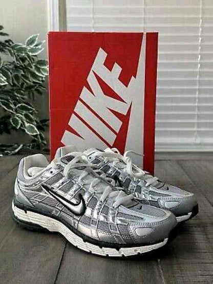 nikee p 6000 white metallic silver
