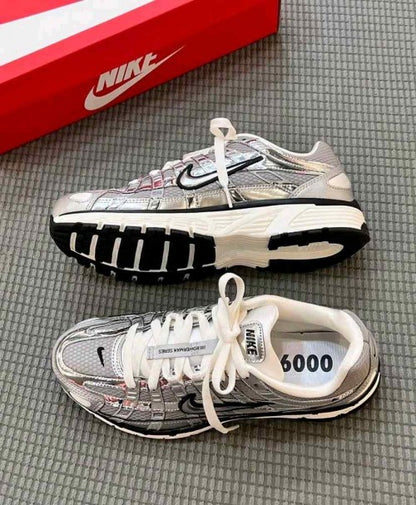 nikee p 6000 white metallic silver
