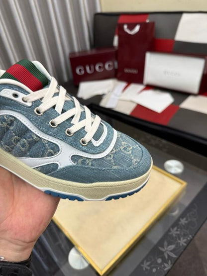 GUCC.I RE WEB LIGHT BLUE DENIM SNEAKER UA QUALITY