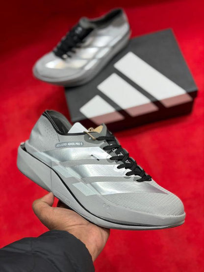 Adida.s Adizero Adios Pro 5 Cream running shoe silver