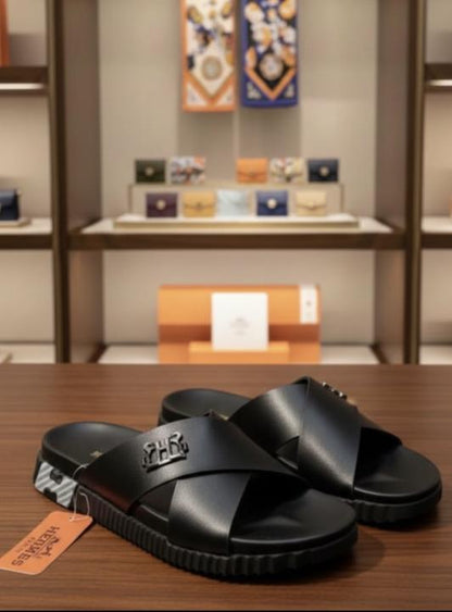 HERMMES INFRA THICK SOLE ITALIAN SLIDE BLACK 22