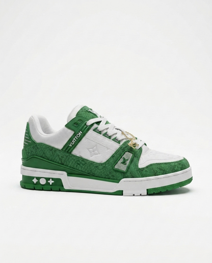 LOUIIS VUITTOON TRAINER MONOGRAM GREEN DENIM