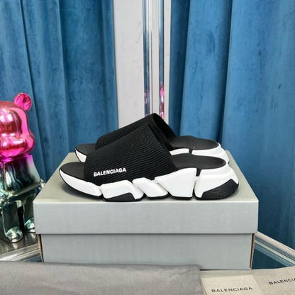Balenciaga Speed 2.0 Recycled Knit Slide Mule White Black