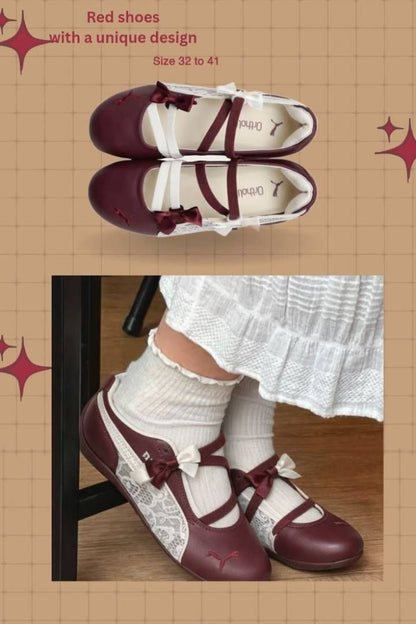 WMN Pumma Speed Cat Ballet Lace Ivore red ruby ivory beige