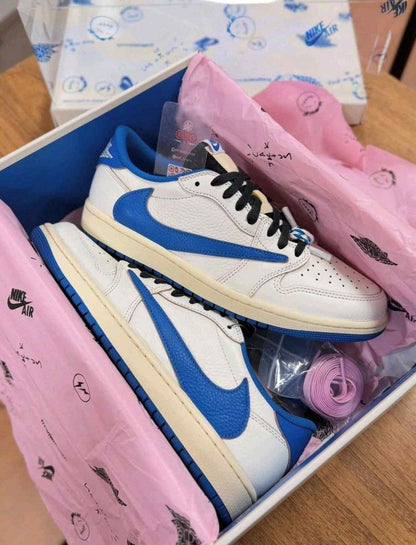 Semi UA Travis scott X Nikkee Air Jordan 1 Low Fragment heat OG BOX