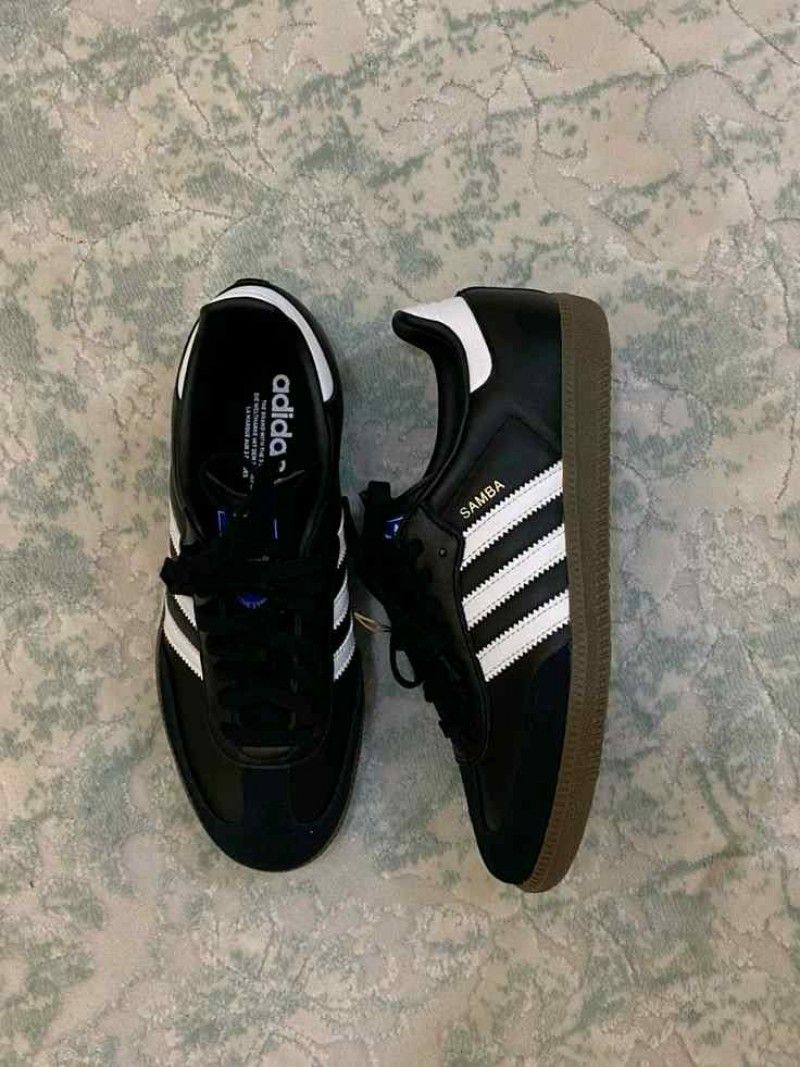 Adida women samba black white leather suede fixe