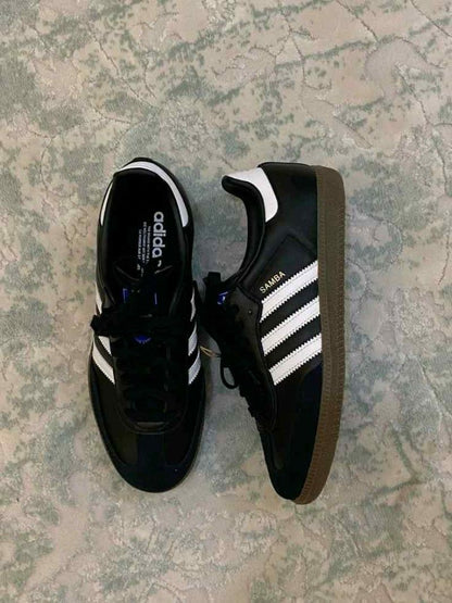 Adida women samba black white leather suede fixe
