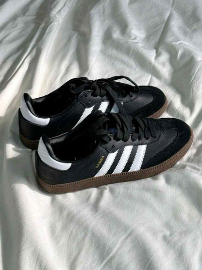 Adida women samba black white leather suede fixe