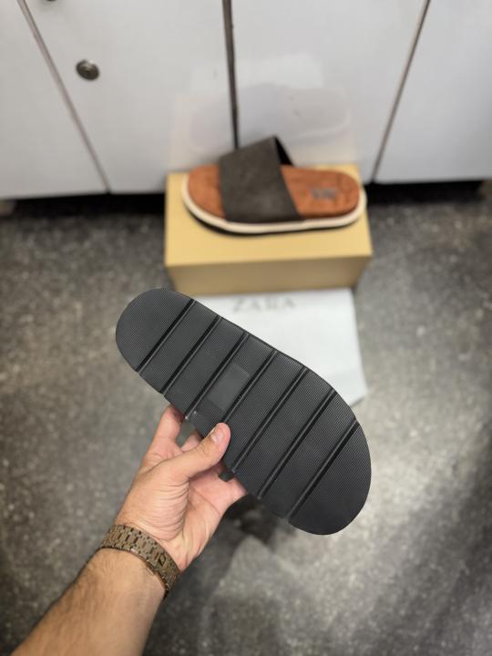 ZAR.A PREMIUM SUEDE SLIDE BROWN TAN 027