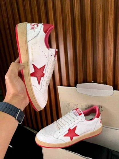Golden Goose Ball-Star Low White Red