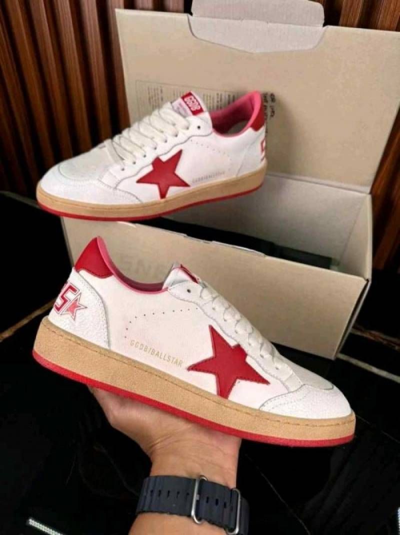 Golden Goose Ball-Star Low White Red