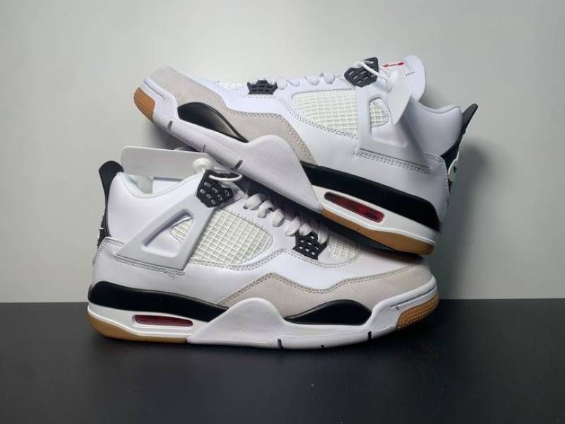 Air Jordan Retro 4 Sb White Black Semi Ua