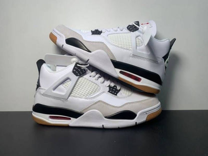 Air Jordan Retro 4 Sb White Black Semi Ua