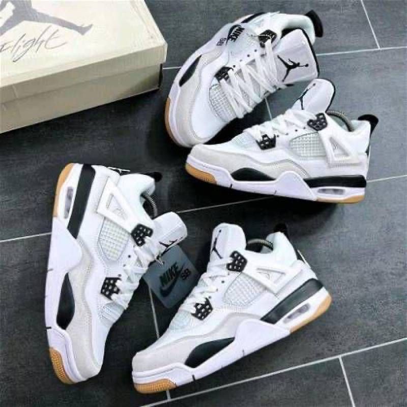 Air Jordan Retro 4 Sb White Black Semi Ua